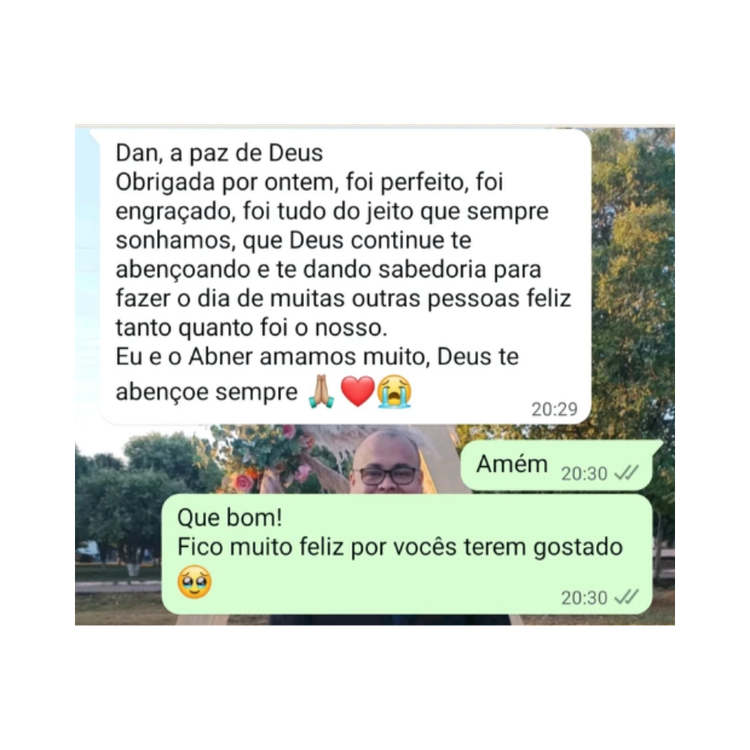 Depoimento de casal sobre a cerimônia com Danilo Coutinho